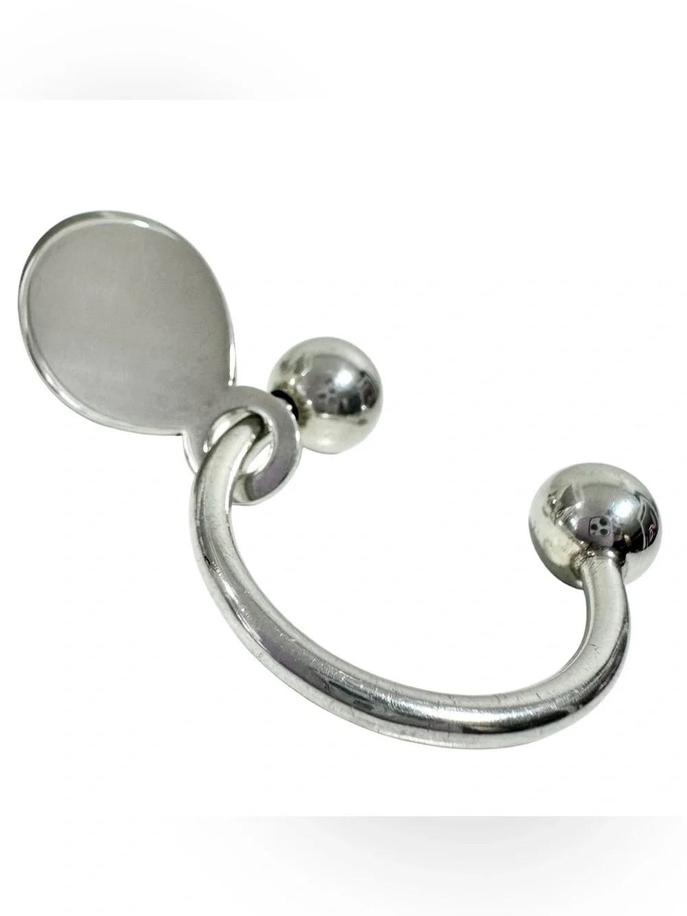 Tiffany & Co. Engraved 925 Silver Ball Keychain with Engraved Return To Charm - Picture 5 of 13